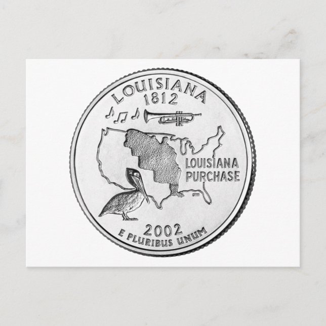 Louisiana Staat Quarter Postkarte (Vorderseite)
