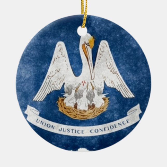 Louisiana-Staats-Flagge Keramik Ornament (Vorne)
