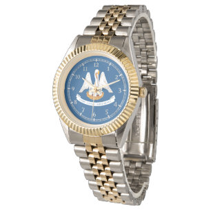 Louisiana-Staats-Flaggen-Uhr-Entwurf Armbanduhr