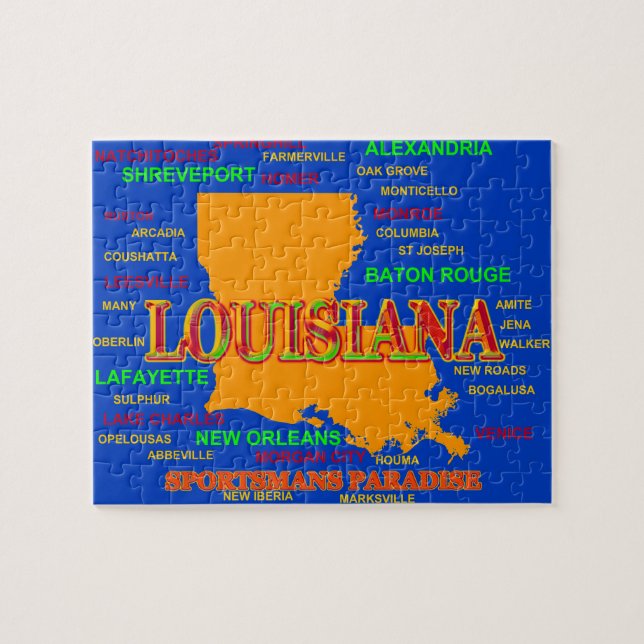 Louisiana-Staatsstolz-Karten-Silhouette (Horizontal)