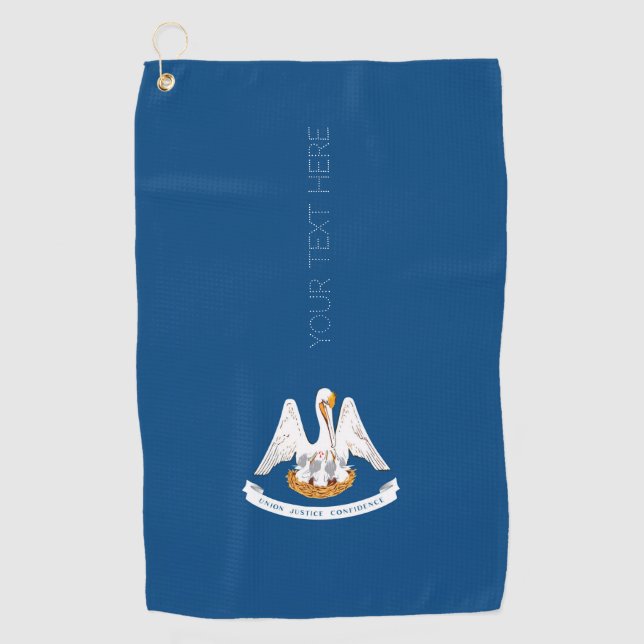 Louisiana State Flag Design Your Text on a  Golfhandtuch (Vorderseite)