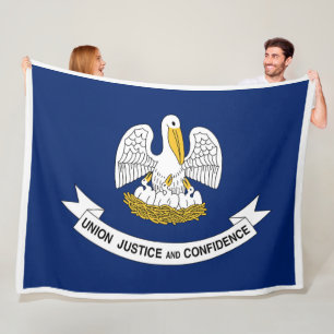 Louisiana State Flag Print Patriotc Fleecedecke