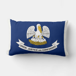 Louisiana State Flag Print Patriotic Lendenkissen