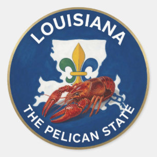 Louisiana State Pride Pelican Emblem 🐦 Runder Aufkleber