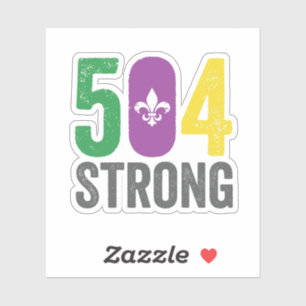 Louisiana Strong 504 NOLA Strong Mardi Gras Aufkleber