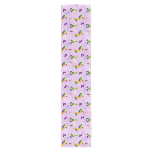 Louisiana Themed Mardi Gras Table Runner Kurzer Tischläufer (Vorderseite)