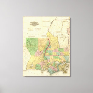 Louisiana und Mississippi Leinwanddruck