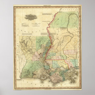 Louisiana und Mississippi Poster
