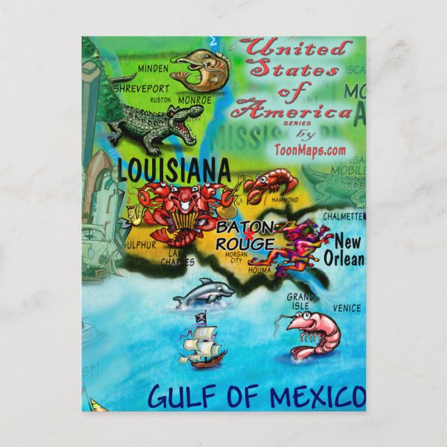 Louisiana USA Card Postkarte (Vorderseite)