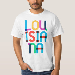 Louisiana Vintag Retro Pop Art 80er Primärfarben T-Shirt