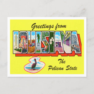 Louisiana Vintage Große Buchstaben Postkarte