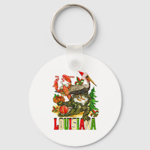 Louisiana Weihnachten Bayou Alligator Santa Hut Fe Schlüsselanhänger