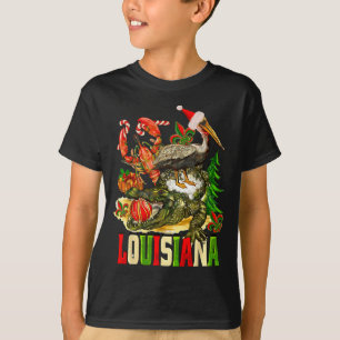 Louisiana Weihnachten Bayou Alligator Santa Hut Fe T-Shirt