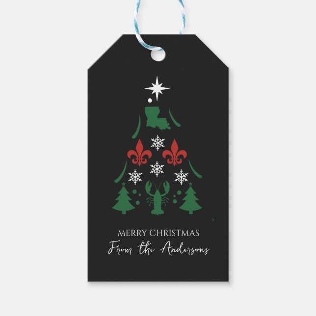 Louisiana Weihnachtsfeiertag Cajun Geschenkanhänger (Vorderseite)