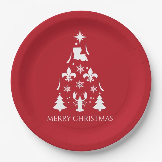 Louisiana Weihnachtsfeiertag Cajun Pappteller (Vorderseite)