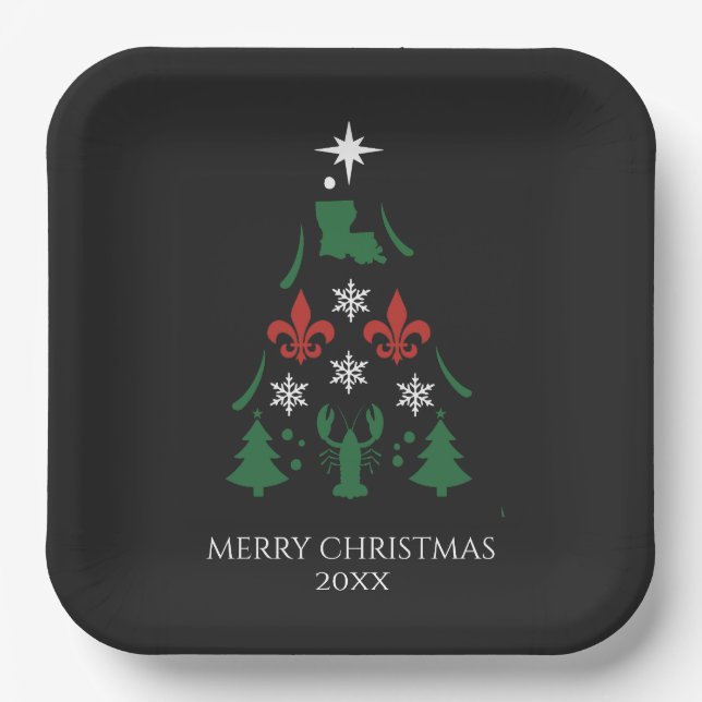 Louisiana Weihnachtsfeiertag Cajun Pappteller (Vorderseite)