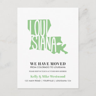LOUISIANA Wir haben neue Adresse Neue Zuhause vers Postkarte