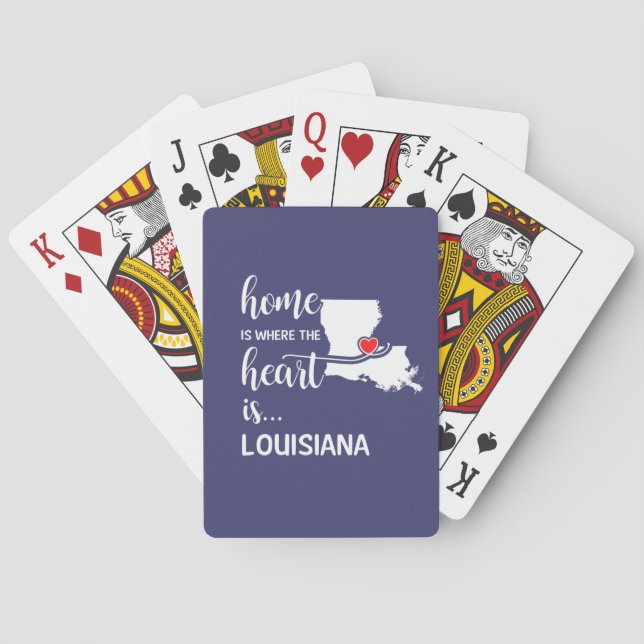 Louisiana Zuhause ist das Herz Spielkarten (Rückseite)