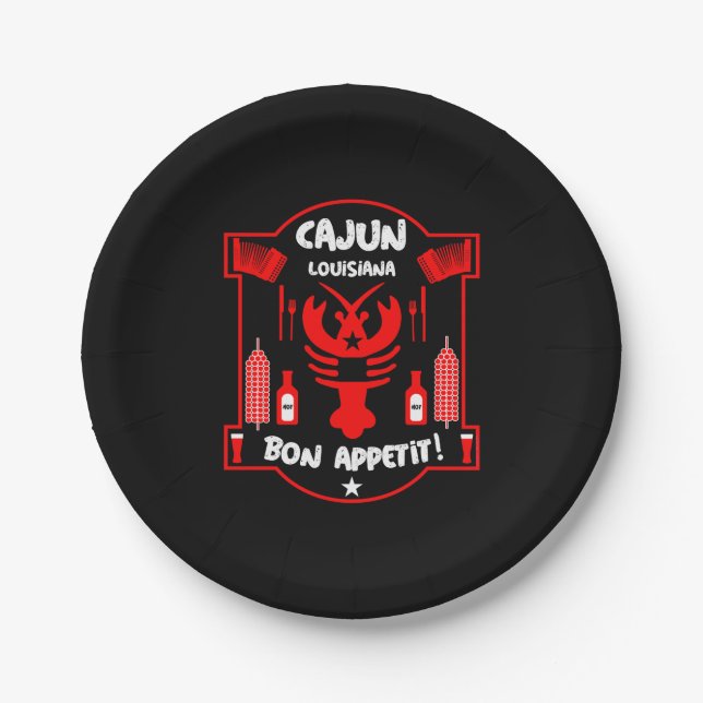 Louisianas Cajun-Feinschmecker und Veranstaltungen Pappteller (Vorderseite)