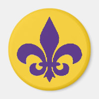 Louisiane Fleur de Lis Purple Gold Magnet