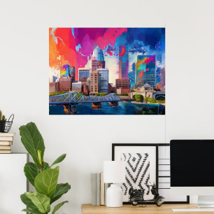 Louisville Abstrakte Skyline Poster