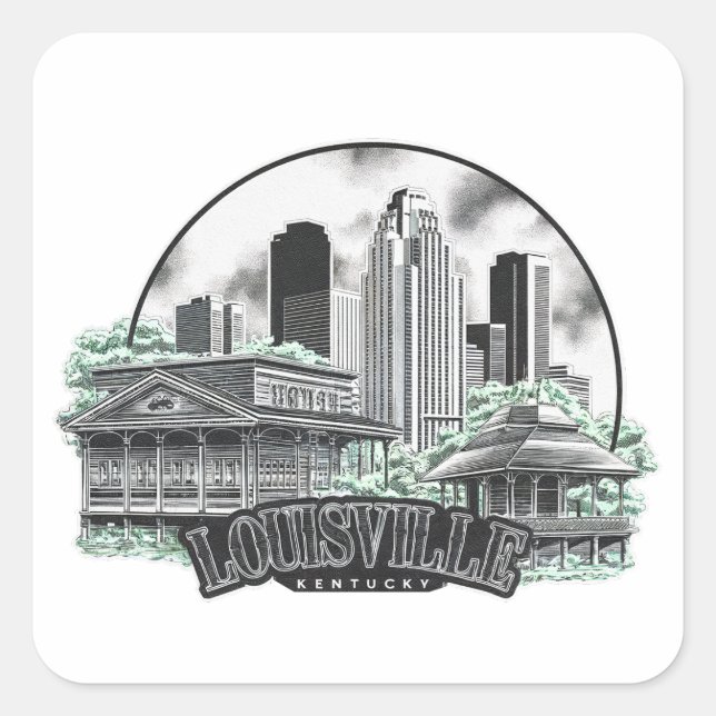 Louisville City Kentucky USA Quadratischer Aufkleber (Vorderseite)