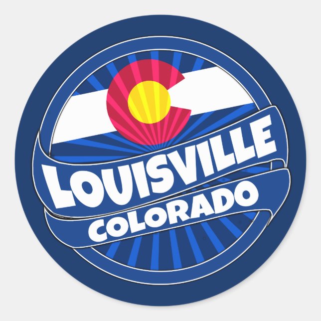 Louisville Colorado Fahne platzt Aufkleber (Vorderseite)