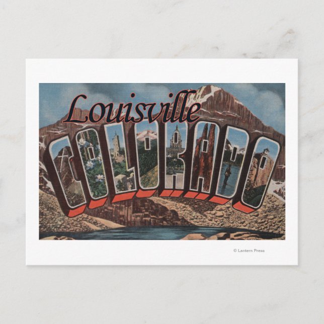 Louisville, Colorado - Große Buchstabenszenen Postkarte (Vorderseite)