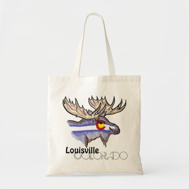 Louisville Colorado Kunsterleinflagge Wiederverwen Tragetasche (Vorne)