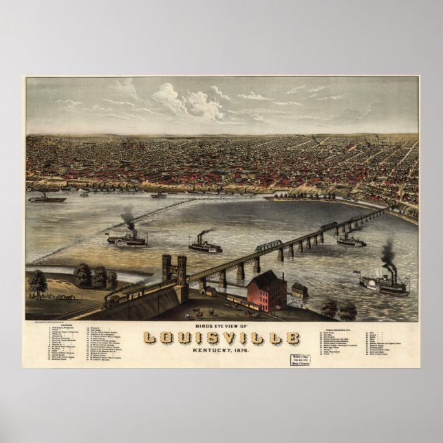 Louisville, Kentucky - 1876 (Ruger) BigMapBlog.com Poster (Vorne)