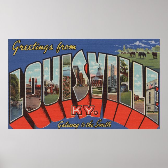 Louisville, Kentucky - Große Buchstabenszenen Poster (Vorne)