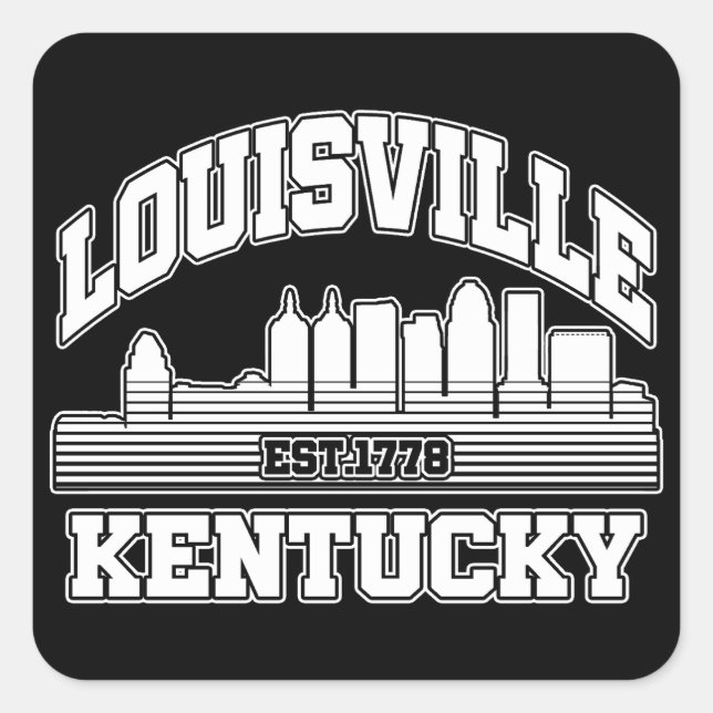 Louisville, Kentucky Quadratischer Aufkleber (Vorderseite)