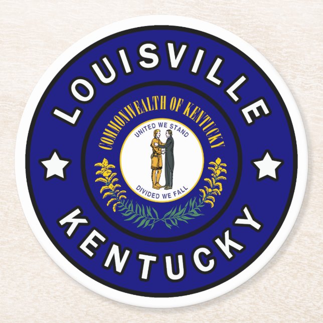 Louisville Kentucky Runder Pappuntersetzer (Vorderseite)