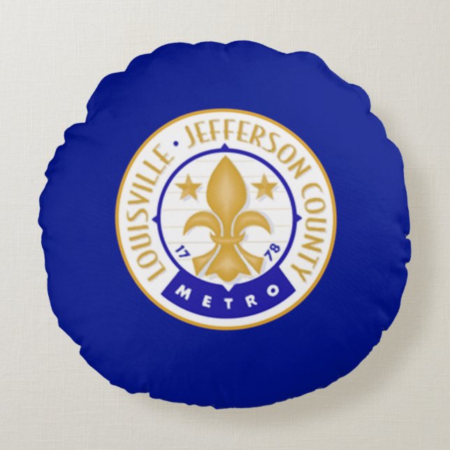 Louisville (Kentucky) Stadtflagge Rundes Kissen (Vorderseite)
