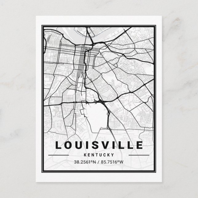 Louisville Kentucky USA Travel City Map Postkarte (Vorderseite)