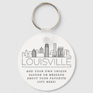 Louisville, KY Stylized Skyline  Benutzerdefiniert Schlüsselanhänger