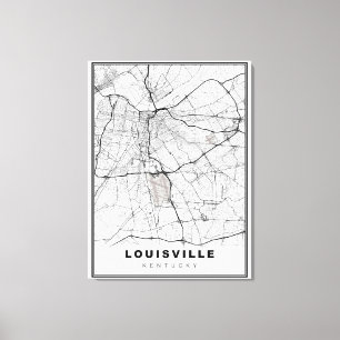 Louisville Map Leinwanddruck