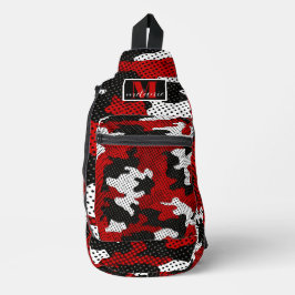 Louisville Red Black Bold Camo Printed Crossbody Bag