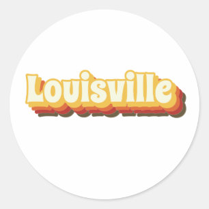 Louisville Retro Vintage Text Runder Aufkleber