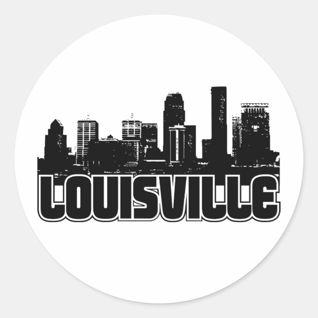Louisville Skyline Runder Aufkleber (Vorderseite)