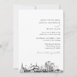Louisville Wedding Elegant Skyline Einladung