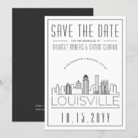 Louisville Wedding Stylized Skyline Save the Date