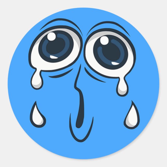 Louly Cry Face Runder Aufkleber (Vorderseite)