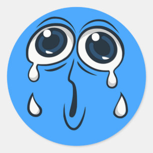 Louly Cry Face Runder Aufkleber