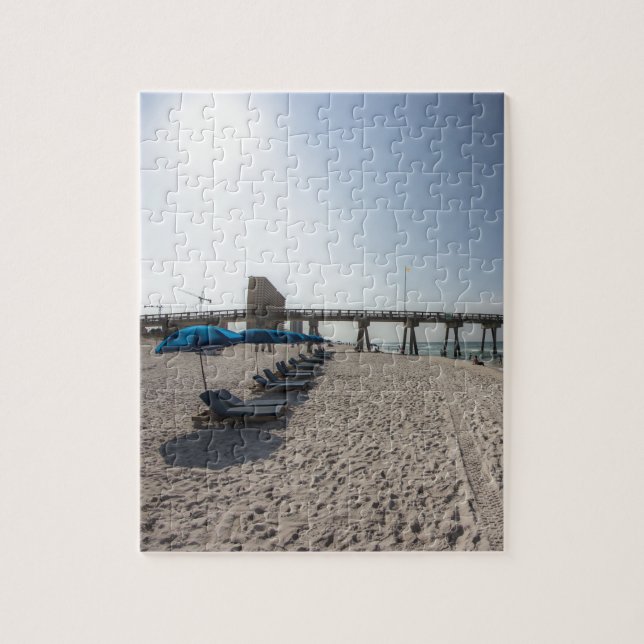 Lounge Chairs at Panama City Beach Pier Jigsaw Puz (Vertikal)