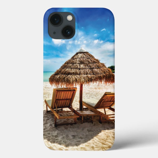 Lounge Chairs Beach throw Pillow Case-Mate iPhone Hülle (Rückseite)