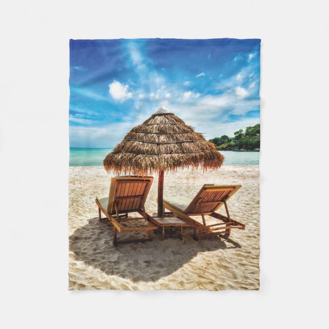 Lounge Chairs Beach throw Pillow Fleecedecke (Vorderseite)