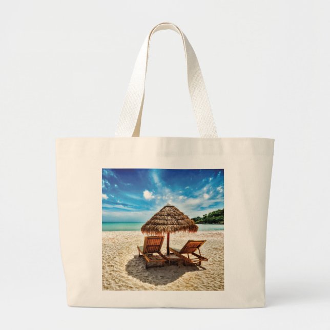 Lounge Chairs Beach throw Pillow Jumbo Stoffbeutel (Vorne)