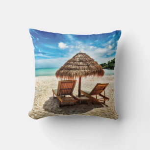 Lounge Chairs Beach throw Pillow Kissen