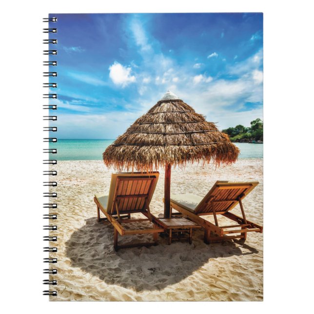 Lounge Chairs Beach throw Pillow Notizblock (Vorderseite)